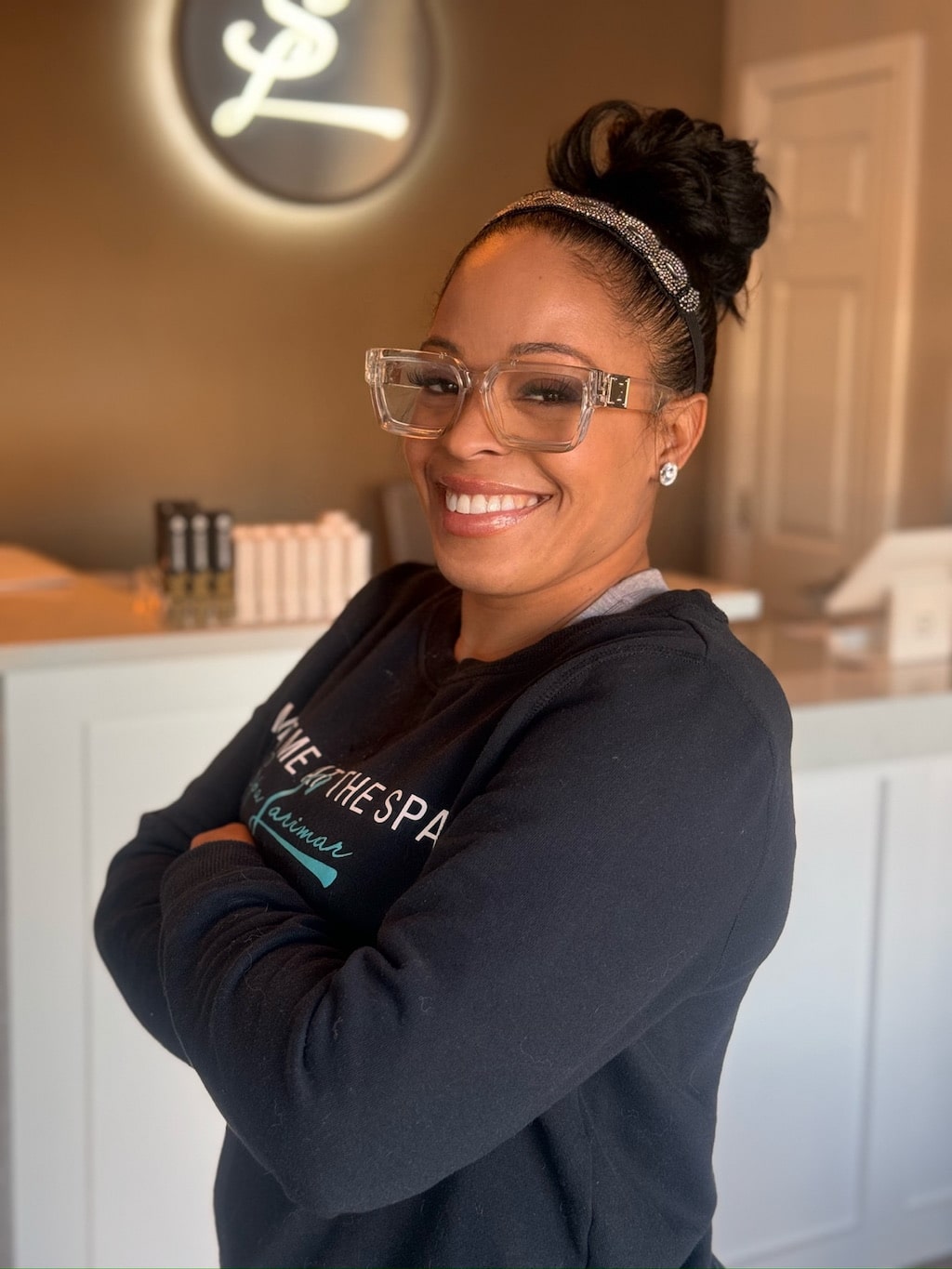 a person wearing glasses